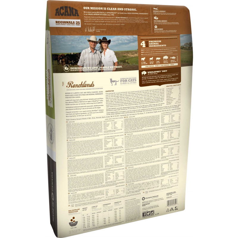 Acana 5,4 Kg Regionals Ranchlands | Yetişkin Kuru Kedi Maması